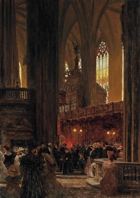 Heinrich Tomec - At The End Of A Sunday Service, St. Stephen’s Cathedral, Vienna
