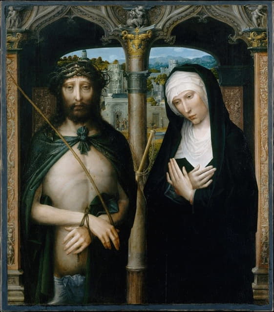 Adriaen Isenbrant - Christ Crowned with Thorns (Ecce Homo), and the Mourning Virgin