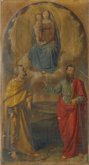 玛丽和孩子耶稣，圣彼得和保罗