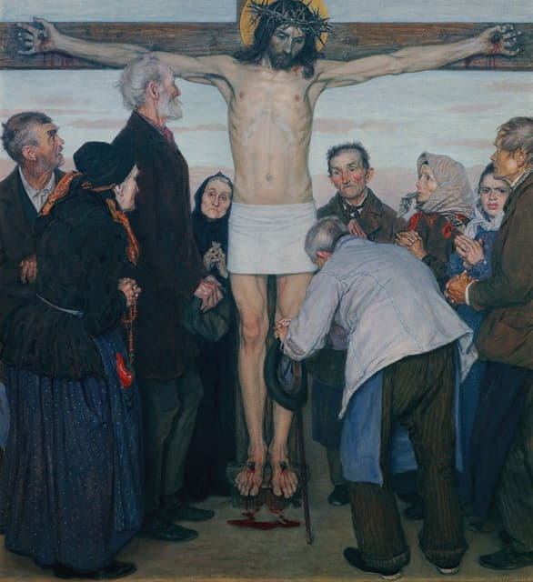 看，耶稣有钉十字架的手