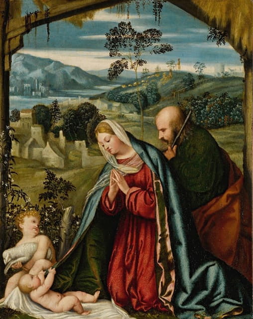 Moretto Da Brescia - The Holy Family in a landscape