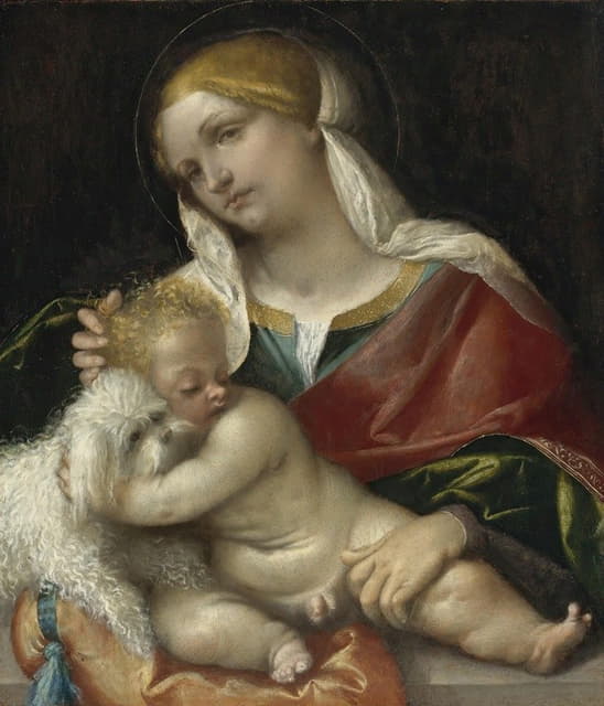 Moretto Da Brescia - Madonna And Child With A Dog