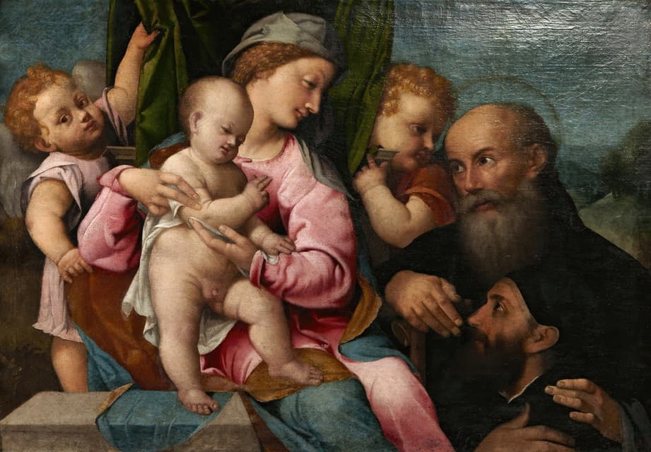 Francesco Torbido - Virgin and Child with Angels, Saint Anthony, and Donor