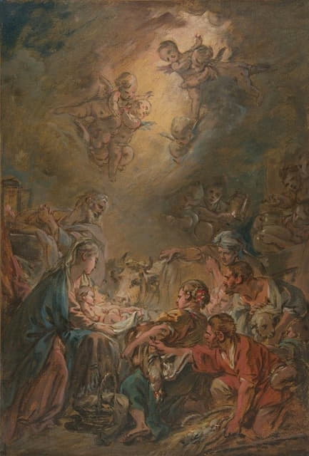 François Boucher - The Adoration of the Shepherds