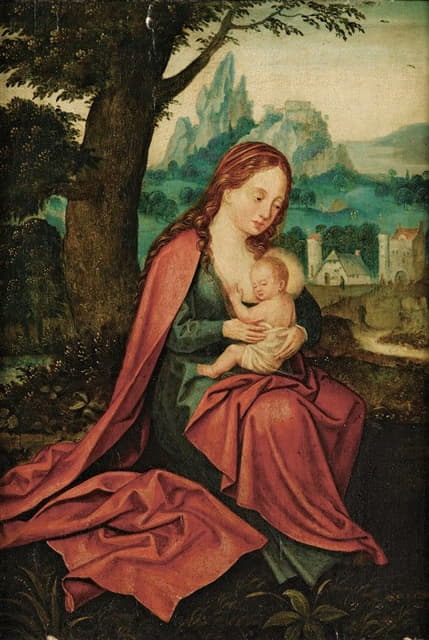 Circle of Joachim Patinir - Madonna and Child in a landscape