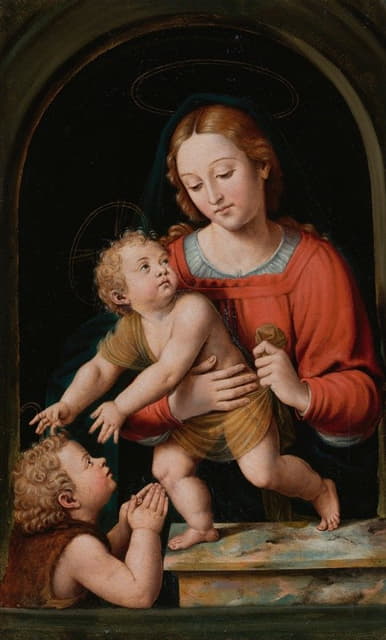 Joan Macip - The Virgin Mary With The Christ Child And The Infant Saint John The Baptist