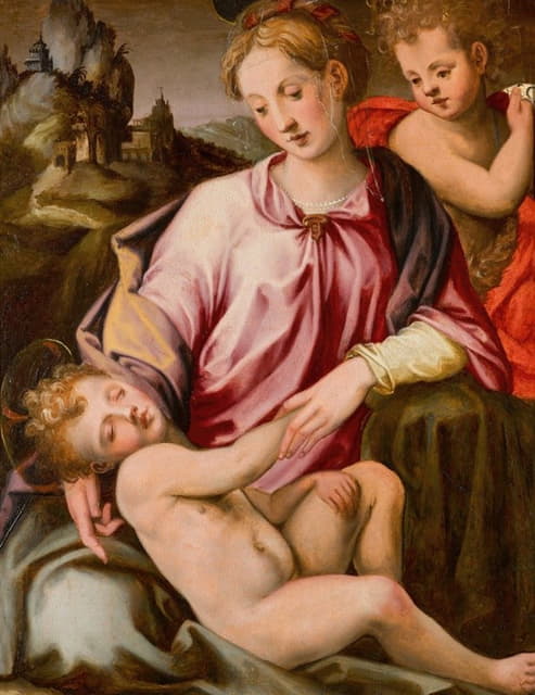Michele Tosini - The Virgin and Child with the young Saint John the Baptist