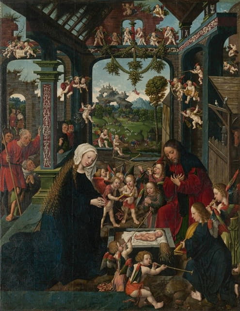 Workshop of Jacob Cornelisz. van Oostsanen - The Adoration of the Christ Child