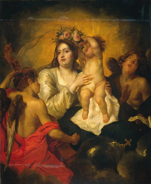 被救世主基督婴儿加冕的圣母