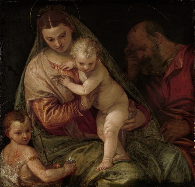 Workshop of Paolo Veronese - Holy Family with Young Saint John