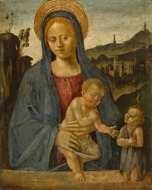 Central Italian School - Madonna and Child with the Infant Saint John the Baptist