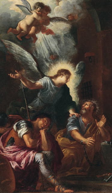 Giovanni Ghisolfi - Bozzetto für Sta Maria della Vittoria Milano 2 Befreiung des hl Petrus