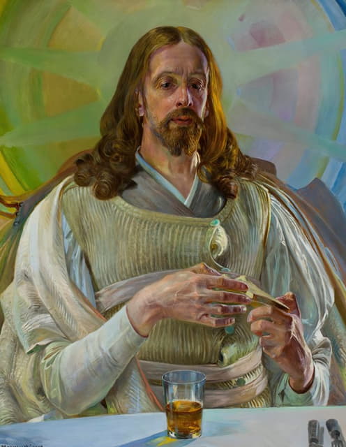 Jacek Malczewski - Christ in Emmaus – central section of the triptych