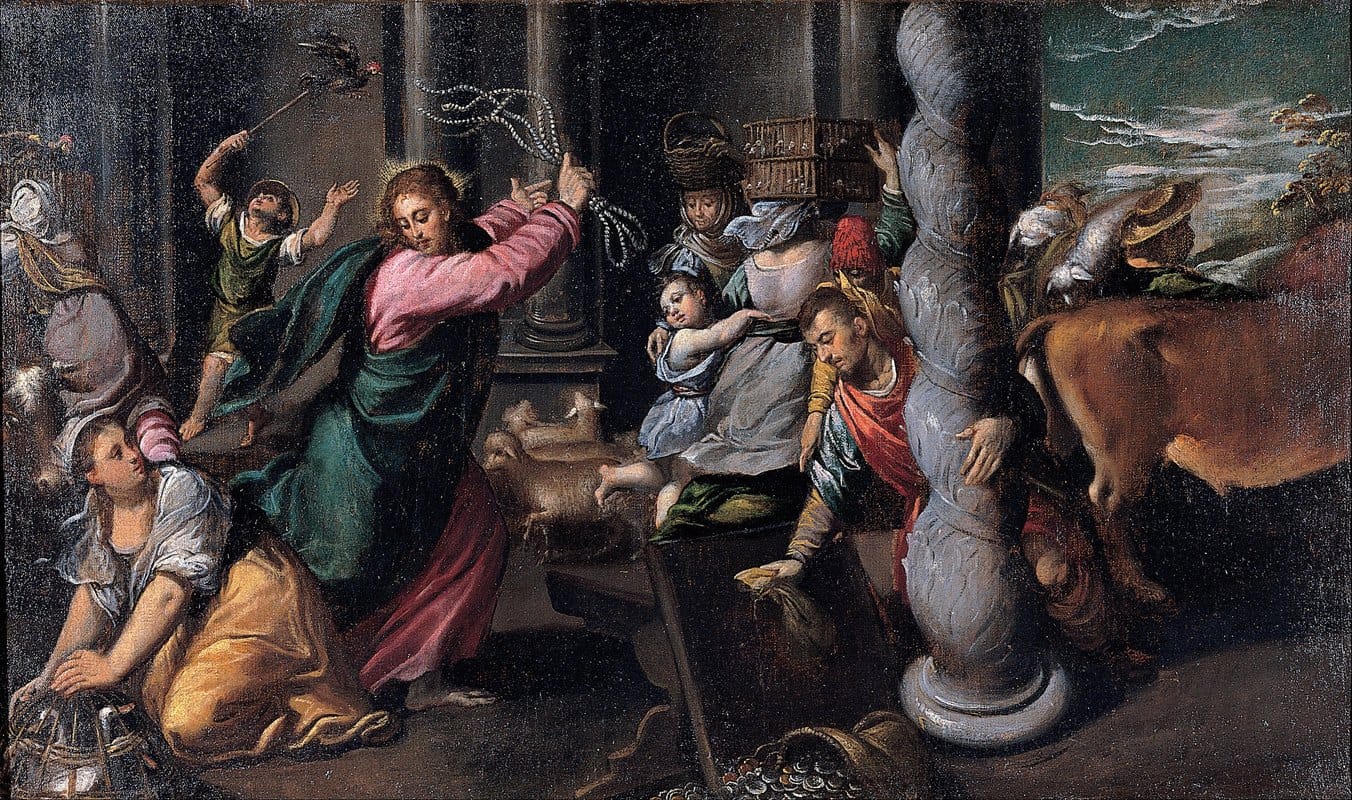 Scarsellino - Driving of the merchants from the temple