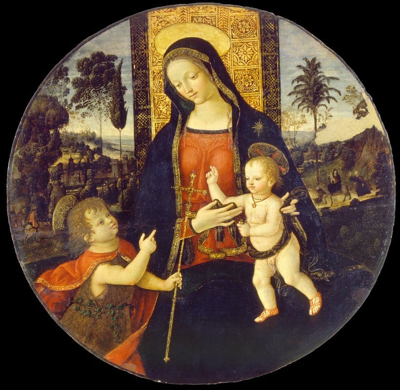 Workshop of Bernardino di Betto - The Virgin and Child with the Infant Saint John the Baptist