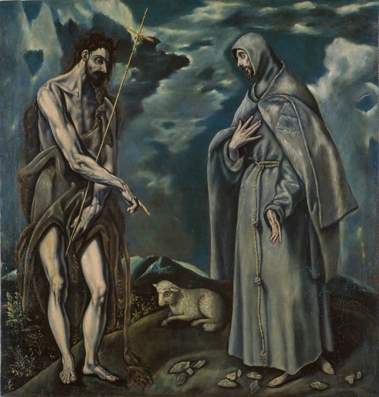 Workshop of El Greco - Saint John the Baptist and Saint Francis of Assisi