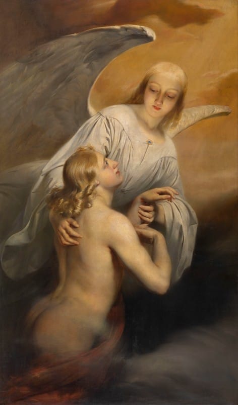 Edouard Dujardin - An Angel Brings the Dead Body of Abel to Heaven