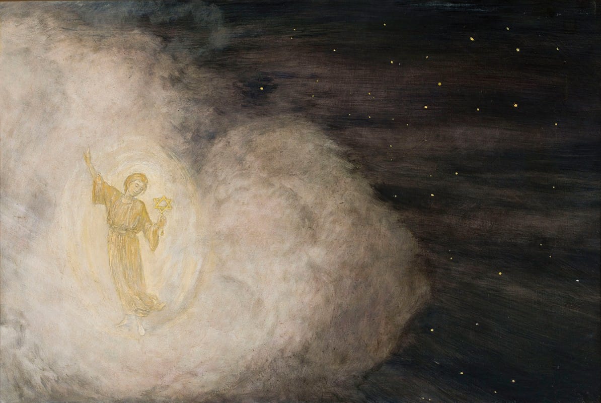 Hans Thoma - Angel with the star of Bethlehem