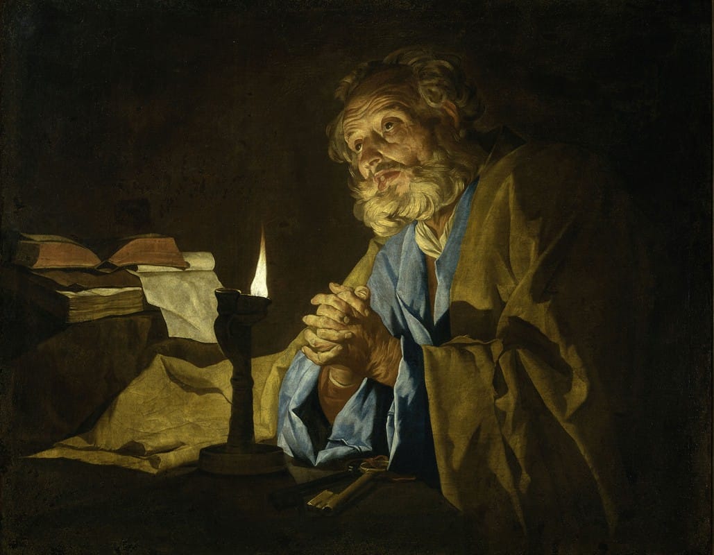 Matthias Stom - Saint Peter in prayer
