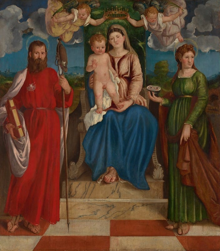 Girolamo Denti - The Madonna and Child with Saint James and Saint Lucy