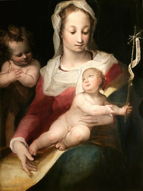 Alessandro Casolani - Madonna with Child and Young Saint John