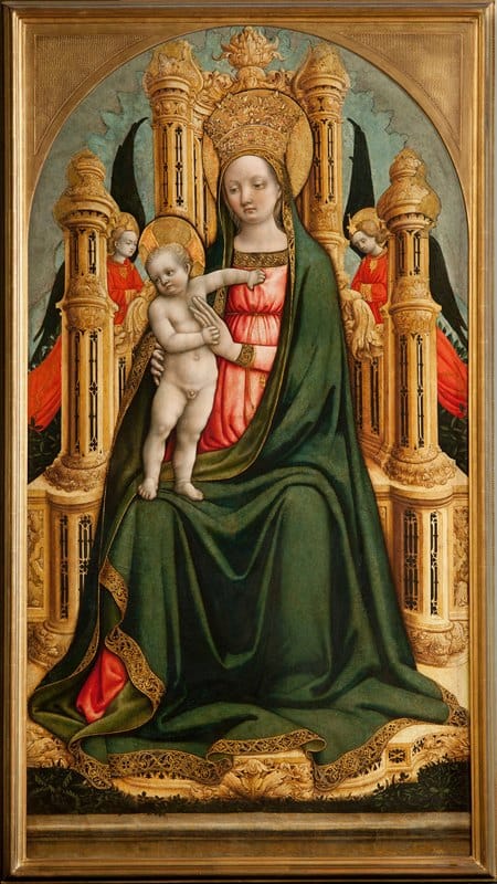 Antonio Vivarini - The Virgin and Child Enthroned and Two Angels