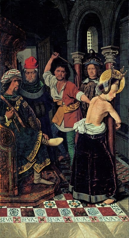 Bartolomé Bermejo - The Flagellation of Saint Engracia