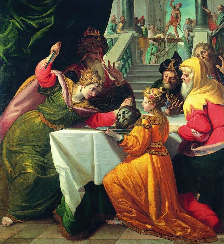 Giovanni Andrea Ansaldo - Herodias presented with the Head of the Baptist by Salome
