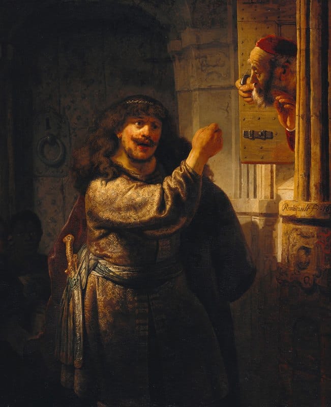 Rembrandt van Rijn - Samson Threatening His Father-in-Law
