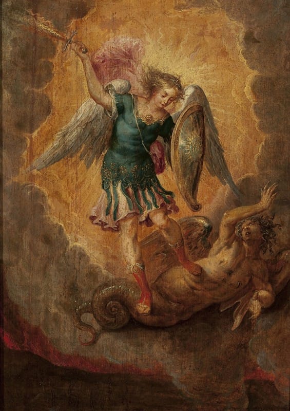 Anonymous - Saint Michael Archangel attacking the dragon