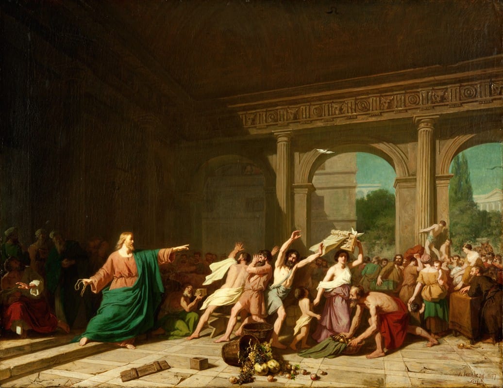 August Jernberg - Christ Driving the Moneychangers out of the Temple