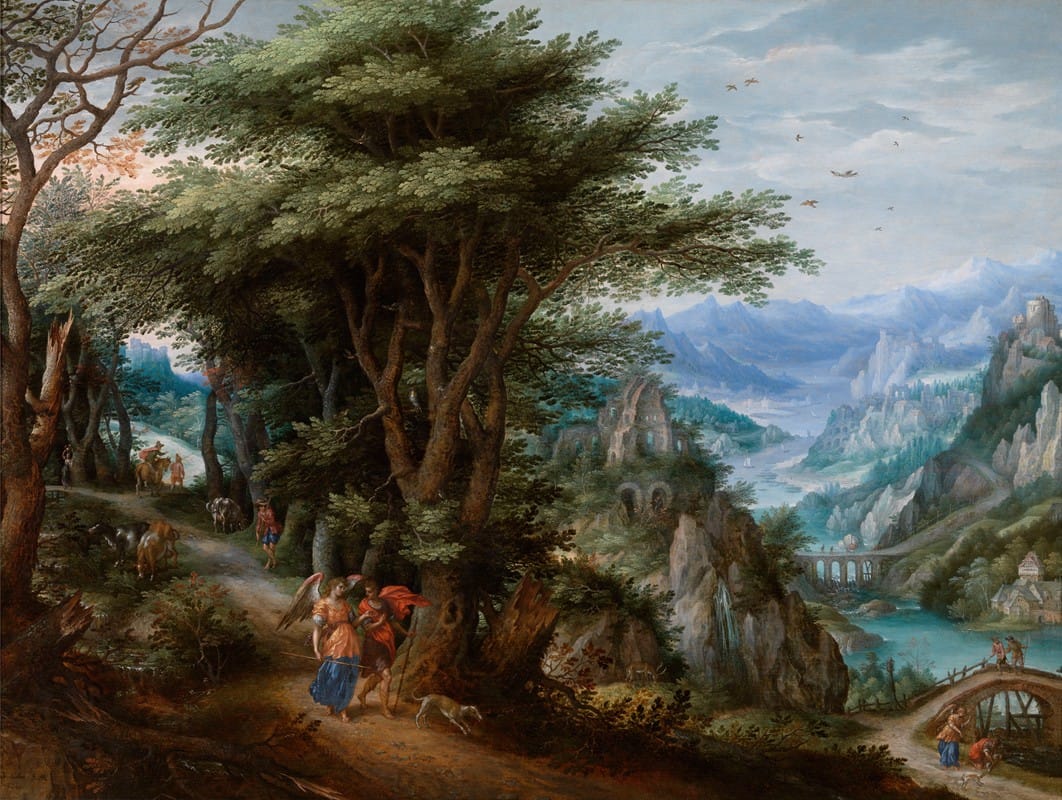 Denis van Alsloot II - Tobias and the Angel in a Landscape