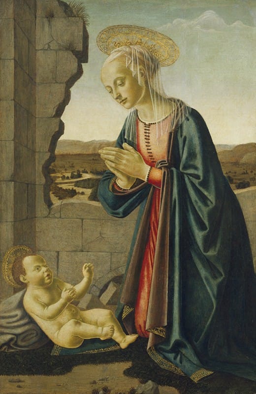 Francesco Botticini - Madonna Adoring the Christ Child