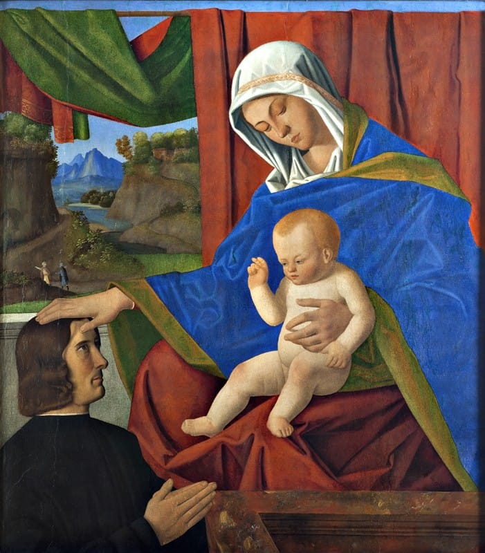 Francesco Di Simone Da Santacroce - The Virgin with the Christ Child and a donor