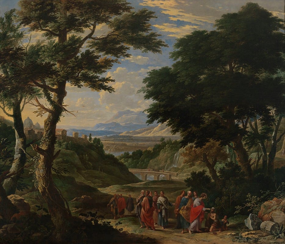 Gaspar de Witte - Christ Healing the Blind Man at Jericho