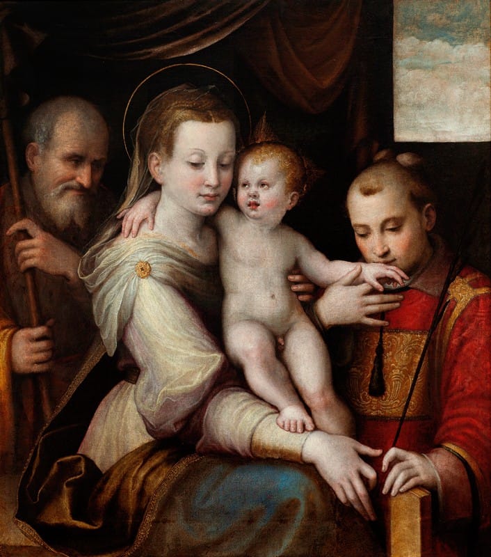 Luca Longhi - The Holy Family and St. Stephen