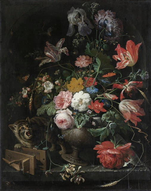 Abraham Mignon - The Overturned Bouquet