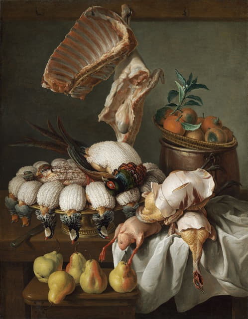 Alexandre François Desportes - Still Life with Dressed Game,Meat and Fruit