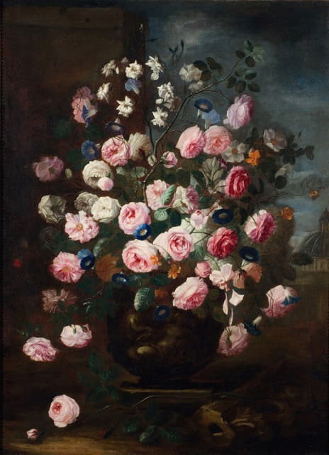 Carel de Vogelaer - Roses in an Urn