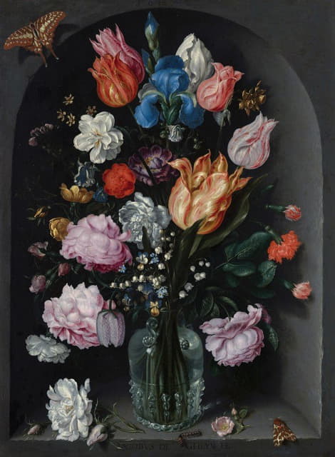 Jacob de Gheyn II - Flowers in a Glass Flask