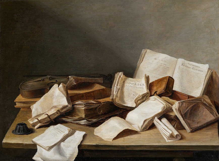 Jan Davidsz de Heem - Still Life with Books and a Violin