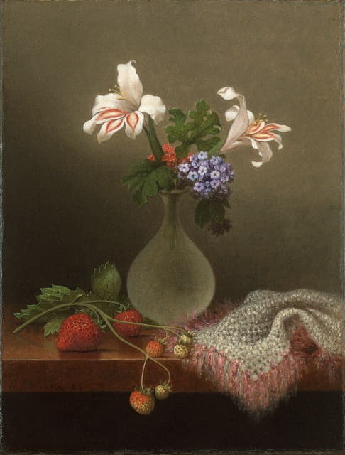 Martin Johnson Heade - A Vase of Corn Lilies and Heliotrope