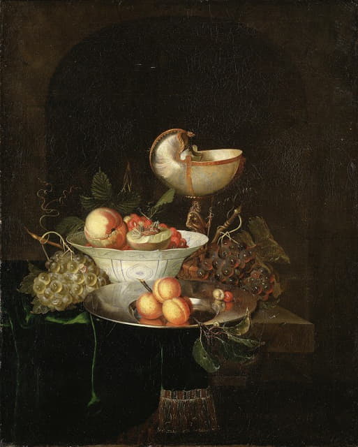Nicolaes van Gelder - Still Life with Fruit and a Nautilus Goblet