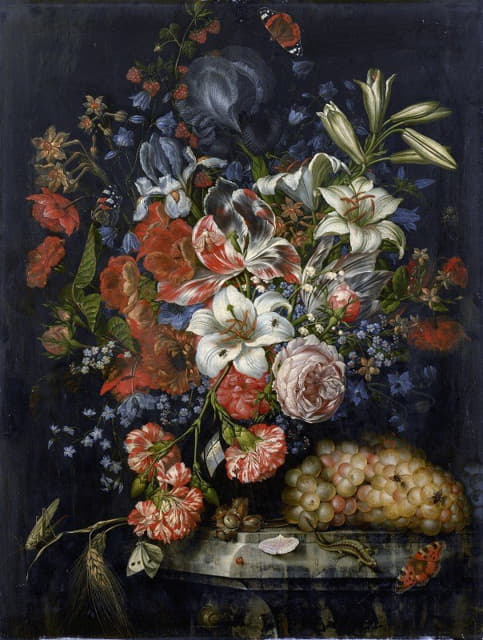 Ottmar Elliger - Still Life with Flowers and Fruit
