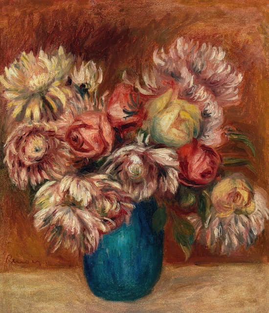 Pierre-Auguste Renoir - Flowers in a Green Vase (Fleurs dans un vase vert)