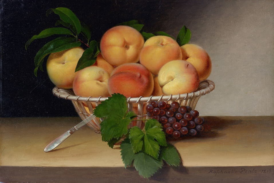 Raphaelle Peale - Still Life, Basket of Peaches