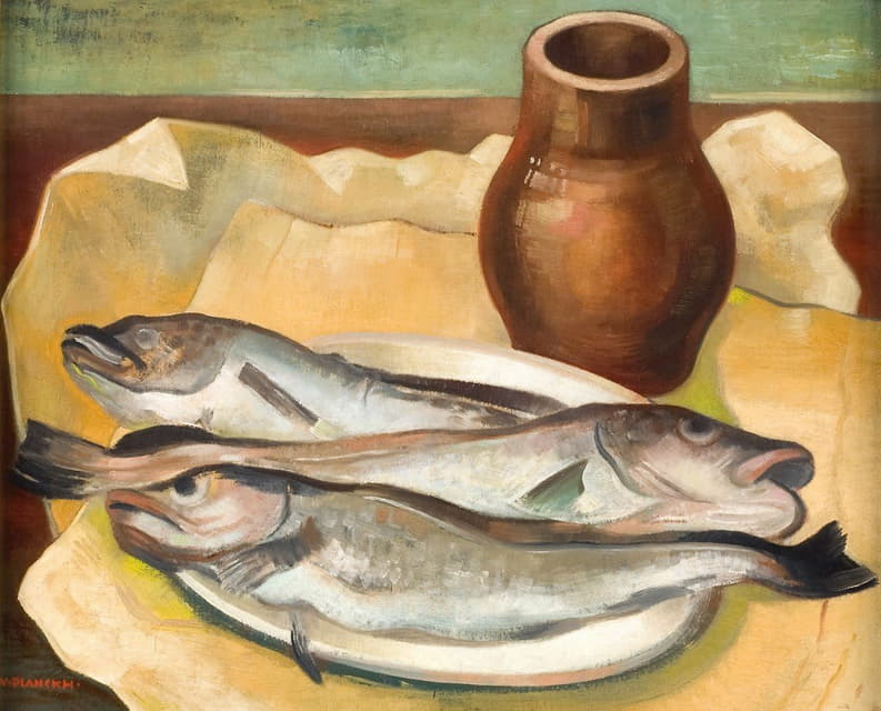 Viktor Planckh - Still life with fish
