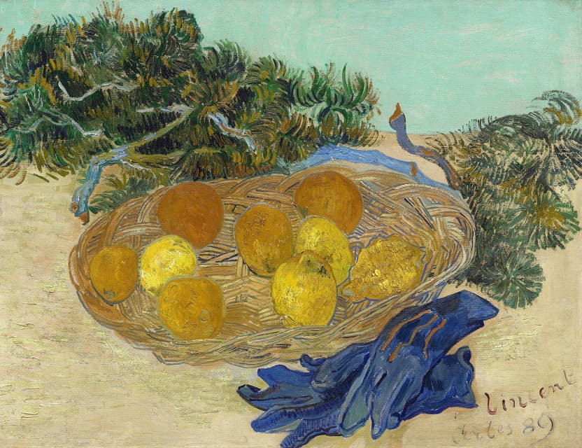 Vincent van Gogh - Still Life of Oranges and Lemons with Blue Gloves