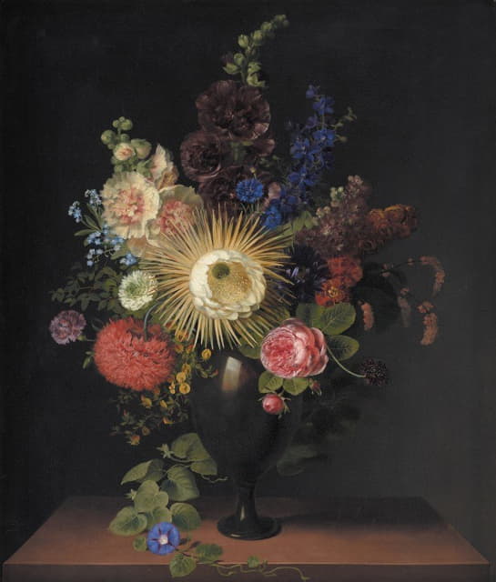 C.D. Fritzsch - A Cactus Grandiflora And Other Flowers In A Porphyry Vase