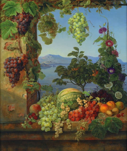 意大利风景中的水果